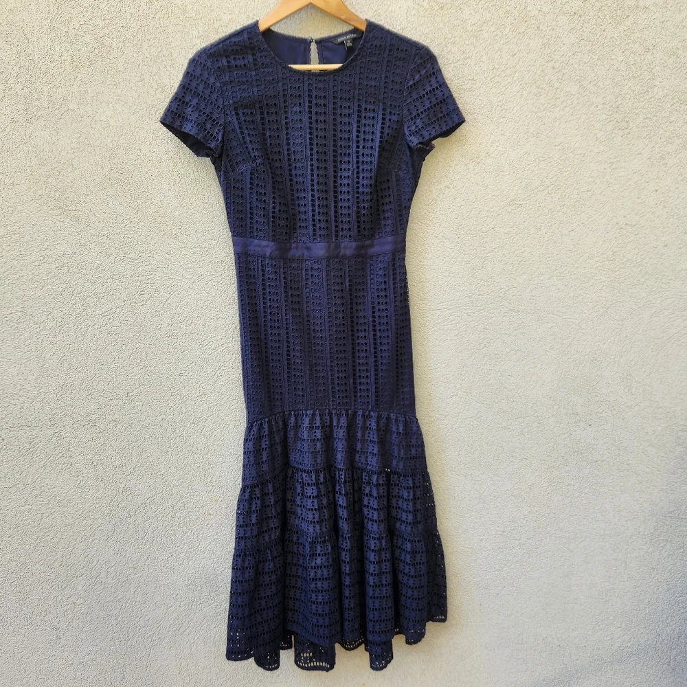 BANANA REPUBLIC Women’s Dress Size 0 Tiered Cottagecore Romantic Maxi Eyelets - Picture 1 of 13